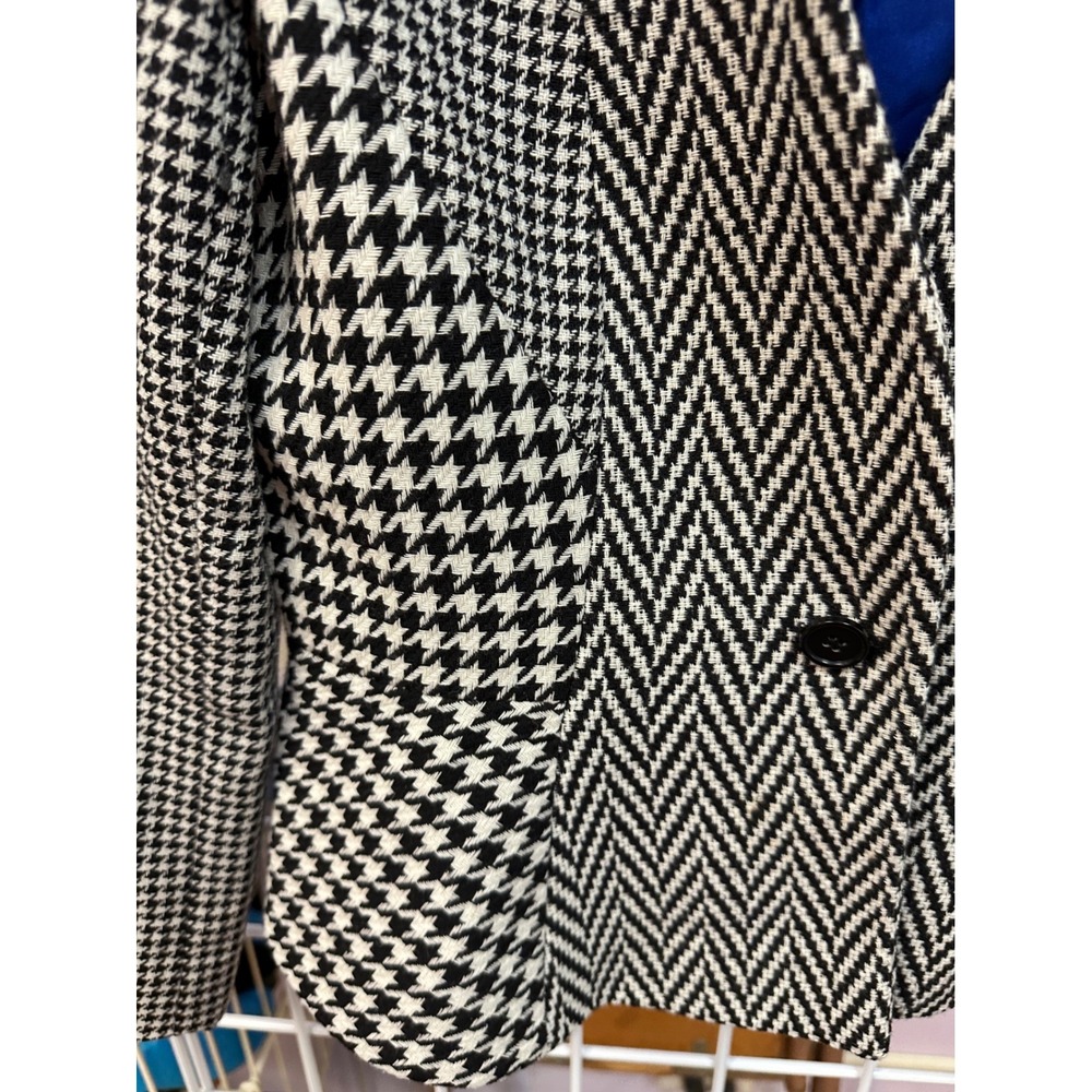 Ann Taylor Blazer Size 6 Houndstooth Herringbone Career Office Business - Picture 2 of 7